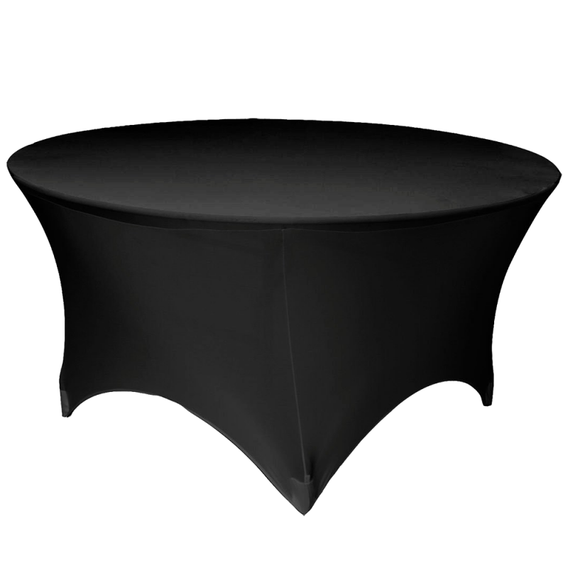 Spandex Fitted Table Cover - 60’ Round Black