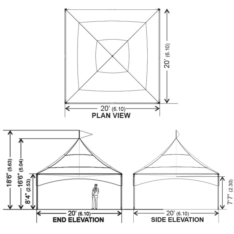 Tent - Peak Marquee 20’ x 20’